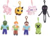 Přívěšek na klíče plyšový Minecraft baby dětská klíčenka 8 druhů