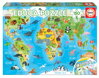 EDUCA Puzzle Mapa se zvířaty světa 150 dílků