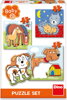 DINO Baby puzzle Domácí zvířátka 3v1 (3,4,5 dílků)