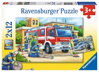 RAVENSBURGER Puzzle Policie a hasiči 2x12 dílků