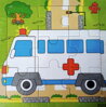 Dřevěné puzzle Sanitka 9 dílků