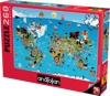 ANATOLIAN Puzzle Kreslená mapa světa 260 dílků