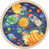 GOKI Kulaté dřevěné puzzle Vesmír 57 dílků