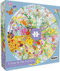 GIBSONS Kulaté puzzle Rok v zahradě 500 dílků