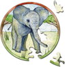 CURIOSI Kulaté puzzle Picoli: Slon 33 dílků