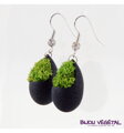 Živé šperky - Náušnice Slza černé s lišejníkem