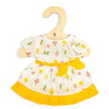 Bigjigs Toys Vzorované šaty se žlutým lemem pro panenku 28 cm