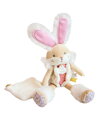 Doudou Dárková sada - plyšový zajíček s dečkou 31 cm růžový
