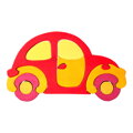 Fauna Dřevěné vkládací puzzle z masivu auto červené brouk