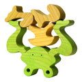 Fauna Dřevěné vkládací puzzle z masivu velká žába