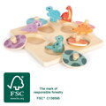 small foot Dřevěné paměťové puzzle Dino