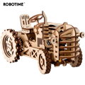 RoboTime 3D dřevěná mechanická skládačka Traktor