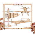 Ugears 2,5D dřevěné mechanické puzzle Stíhací letadlo