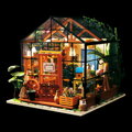 RoboTime 3D dřevěná skládačka Miniatura domečku Květinový skleník