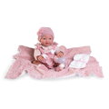 Novorozená panenka Mia s růžovou dekou, 42 cm
