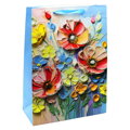 Dárková taška 2049 Flowers, velikost D 30 x 12 x 40 cm (mix 4 vzorů)