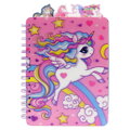 Dětský spirálový zápisník s plastovými záložkami, 120 listů - Jednorožec (mix vzorů)