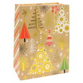Dárková taška vánoční 9092 velikost M 26 x 10,5 x 32 cm (mix 4 vzorů)