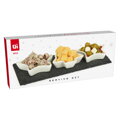 Vánoční prostírání, bílé porcelánové misky (sada 3 ks) + podnos