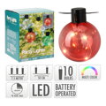 Párty osvětlení - řetěz 10 LED žárovek, barevné, délka 7,5 m