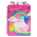 Dětský spirálový zápisník s plastovými záložkami, 120 listů - Jednorožec (mix vzorů)