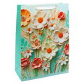 Dárková taška 2049 Flowers, velikost D 30 x 12 x 40 cm (mix 4 vzorů)