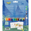 Sada pastelek Faber-Castell Colour Grip 18+6 neonových a metalických - Dino