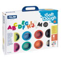 Plastelína MILAN Soft Dough sada 8 fareb + nástroje "Lots of letters"