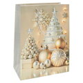 Dárková taška vánoční 2441 velikost M 26 x 10,5 x 32 cm (mix 4 vzorů)