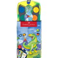 Vodové barvy Faber-Castell stavebnicové 12 barev - Dino