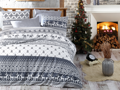 Vánoční bavlněný povlak na polštář Christmas grey