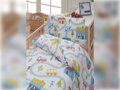 Krepové dětské povlečení 140x200, 70x90cm Městečko