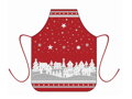 Dětská zástěra Zimní vesnička červená 64x50 cm