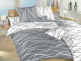 Dadka Povlečení krep Vlny bílé/tmavě šedé DUO 140x220, 70x90 cm