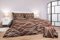 Dadka Povlečení bavlna Vlny banánové na tmavě hnědém 240x220, 2x70x90 cm