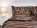 Dadka Povlečení bavlna Vlny banánové na tmavě hnědém 240x220, 2x70x90 cm