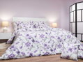 Dadka Povlečení krep Kvítí fialové na bílém 140x200, 70x90 cm