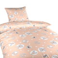 Dadka Povlečení bavlna Zvířátka meruňková 140x200, 70x90 cm