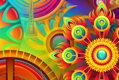 Vícedílný obraz - Hippie mandaly