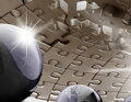 Obraz trojrozměrné zlaté puzzle