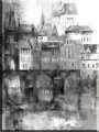 Obraz snové pražské panoráma - černobílé