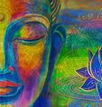 Abstraktní obraz barevný Buddha