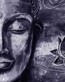 Abstraktní obraz fialový Buddha