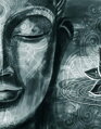 Abstraktní obraz šedý Buddha