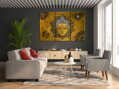 Obraz mandala Buddha žlutý