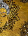 Obraz mandala Buddha žlutý