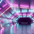 3D tapeta Neonový tunel