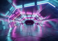 3D tapeta Neonový tunel