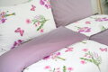Ložní povlečení bavlněné Stanex jaro fialové (LS246), 140 x 220 + 90 x 70, Knoflíkové