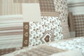 Ložní povlečení bavlněné Stanex pečvork béžový (LS297), 140 x 220 + 90 x 70, Knoflíkové